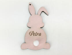  Húsvéti nyuszi egyedi gravírral barack 8, 4x4, 6 cm