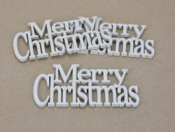 Fa - "Merry Christmas" felirat koszorúra fehér 14cm 3db/csomag