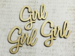 Natúr fa - "Girl" felirat 3db/csomag - kosarbolt