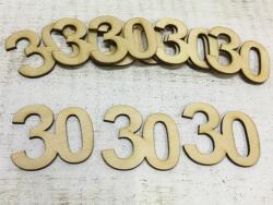  Natúr fa - Évfordulós számok 30-as 10db/csomag - kosarbolt