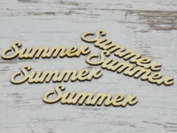 Natúr fa - "Summer" felirat 9, 5cm 5db/csomag - kosarbolt