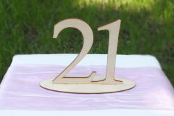  Natúr fa - Asztalszám 21-es 15cm - kosarbolt