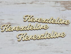  Natúr fa - "Keresztelőre" felirat 12cm 3db/csomag