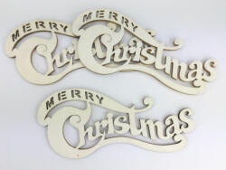  Natúr fa - Merry Christmas íves 20cm 3db/csomag