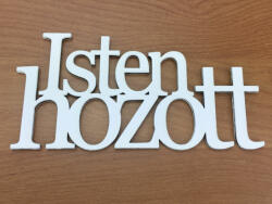  Fa - "Isten hozott" felirat koszorúra 7x14cm fehér