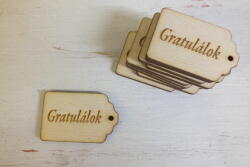 Natúr fa - Scrapbook kisérő táblák "Gratulálok" 10db/csomag - kosarbolt