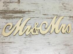  Natúr fa - "Mr & Mrs" írott felirat 30cm - kosarbolt