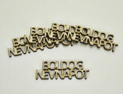 Natúr fa - " BOLDOG NÉVNAPOT " felirat 2, 4x6, 3cm 5db/csomag - kosarbolt