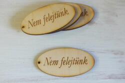  Natúr fa - "Nem felejtünk" gravírozott ovál tábla 5db/csomag