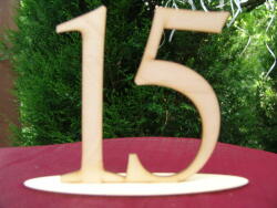  Natúr fa - Asztalszám 15-ös 15cm - kosarbolt