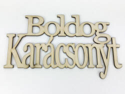  Natúr fa - "Boldog Karácsonyt" felirat koszorúra 11x20cm - kosarbolt