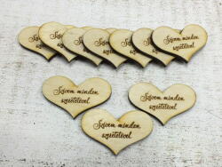  Natúr fa - "Szívem minden szeretetével" szív 10db/csomag - kosarbolt