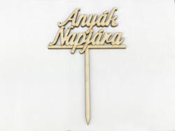 Natúr fa - Beszúrós "Anyák napjára" felirat 13cm - kosarbolt