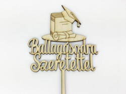  Natúr fa - Beszúrós "Ballagásodra Szeretettel" felirat 33cm - kosarbolt
