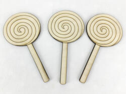  Natúr fa - Kerek nyalóka 10cm 3db/csomag