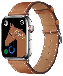 HOCO WA17 pótszíj (egyedi méret, szilikon, bőr hatású, állítható) BARNA Apple Watch Series 1 38mm, Apple Watch Series 6 40mm, Apple Watch Series 8 41mm, Apple Watch Series SE 40mm, Apple Watc (WA17_BR)