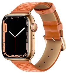 HOCO WA18 pótszíj (egyedi méret, szilikon, bőr hatású, állítható, 3D rombusz minta) NARANCSSÁRGA Apple Watch Series 3 42mm, Apple Watch Series 4 44mm, Apple Watch Series 6 44mm, Apple Watch (WA18_OR_42-44-