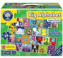 Orchard Toys Puzzle de Podea in Limba Engleza Invata Alfabetul (26 Piese - Poster Inclus) - Big Alphabet Jigsaw (OR238)
