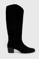 Charles Footwear csizma velúrból Viola fekete, női, magassarkú, Viola. Western. B. H. B - fekete Női 37