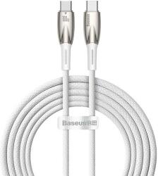 Baseus Cablu Date Si Incarcare, Baseus Glimmer Series, USB Type-C la USB Type-C, Power Delivery, 100W, 480 Mbps, 2m (Alb)