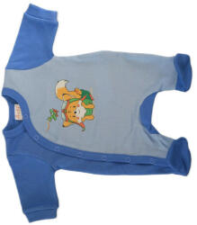 Asti Vékony, pamut, elöl patentos kisfiú rugdalózó Mókus mintával