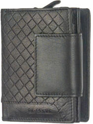 LA SCALA Két részes kisebb fekete női bőr pénztárca La Scala (dgn 11259 black)