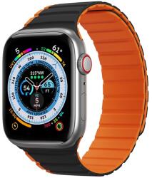 DUX DUCIS pótszíj (egyedi méret, szilikon, 3D minta, mágneses zár) FEKETE / NARANCSSÁRGA Apple Watch Series 7 41mm, Apple Watch Series SE 2 40mm, Apple Watch Series 2 38mm, Apple Watch Series 3 (GP-142270)