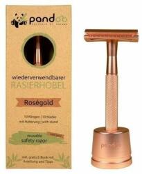 Pandoo rózsaarany fém borotva + 10 db borotvapenge
