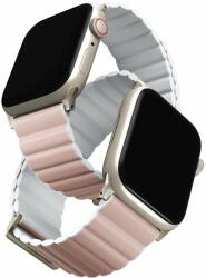 Uniq Revix Premium Edition Reversible Magnetic Apple Watch 41 / 40 / 38mm - rózsaszín, fehér (UNIQ-41MM-REVPBPNKWHT)