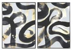 Home ESPRIT Tablou Home ESPRIT Abstract Modern 103 x 4, 5 x 143 cm (2 Unități) - mallbg - 903,80 RON