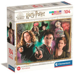 Clementoni 98430 Harry Potter Super Color puzzle négyzet alakú dobozban - Hermione, Harry, Ginny (104 db) (98430)