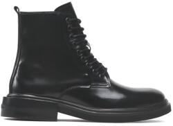 Calvin Klein Csizma Lace Up Boot Br Lth HM0HM00669 Fekete (Lace Up Boot Br Lth HM0HM00669)