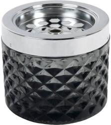 Style Point Scrumieră pentru afară pentru vânt de sticlă Gastro 9, 6 cm, neagră Scrumiera