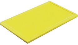 Gastro Fund pentru tăiere, din plastic 60x40x3 cm, cu caneluri, galben Tocator