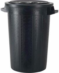 MOSER Pubele plastic cu capac 75 l, negre Cos de gunoi