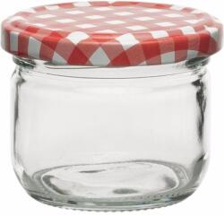 Gastro Borcan conserve 120 ml 6 bucăți, cu capac în carouri pentru gem Gastro
