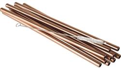 APS Rozsdamentes szívószálak, APS 21, 5 cm, 8 mm átmérő, 10 db, réz, tisztítókefével (227787798)