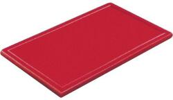 Gastro Műanyag barázdált vágódeszka, 60x40x3 cm, piros