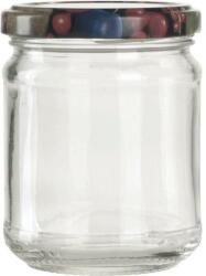 Gastro Lekvár befőttes üveg, 212 ml, kerek, gyümölcs mintájú tető, Gastro