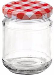 Gastro Befőttes üveg 212 ml, 6 db, kockás csavarós tető, lekvárra, Gastro