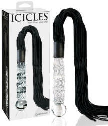 Pipedream Icicles - No.38 bőr korbácsos hullámos üveg dildó