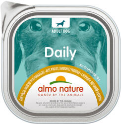 Almo Nature Daily 9x300g Almo Nature Daily Csirke, sonka & sajt nedves kutyatáp