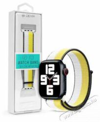 DEVIA ST364709 Apple Watch 42/44/45/49mm fehér/sárga szövet sport szíj