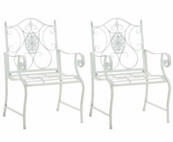  Punjab vidéki stílusú kerti szék 2 db-os szett antik fehér 320692