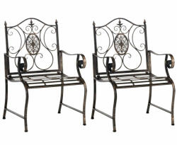  Punjab vidéki stílusú kerti szék 2 db-os szett bronz 320697