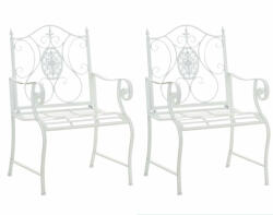  Punjab vidéki stílusú kerti szék 2 db-os szett fehér 320696