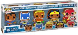 Funko POP! Heroes 5-Pack Gingerbread Superman / Batman / Aquaman / Wonder Woman / The Flash (Special Edition)