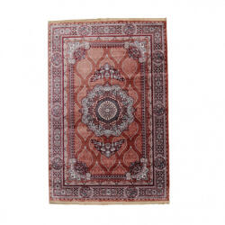 Agas Perzsa gépi szőnyeg 200x300 rózsaszín Tabriz keleti mintás nappali szőnyeg