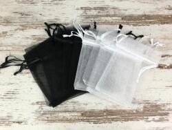  Organza tasak fekete-fehér 12db/cs - kosarbolt - 714 Ft