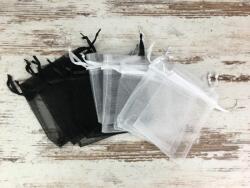  Organza tasak fekete-fehér 12db/cs